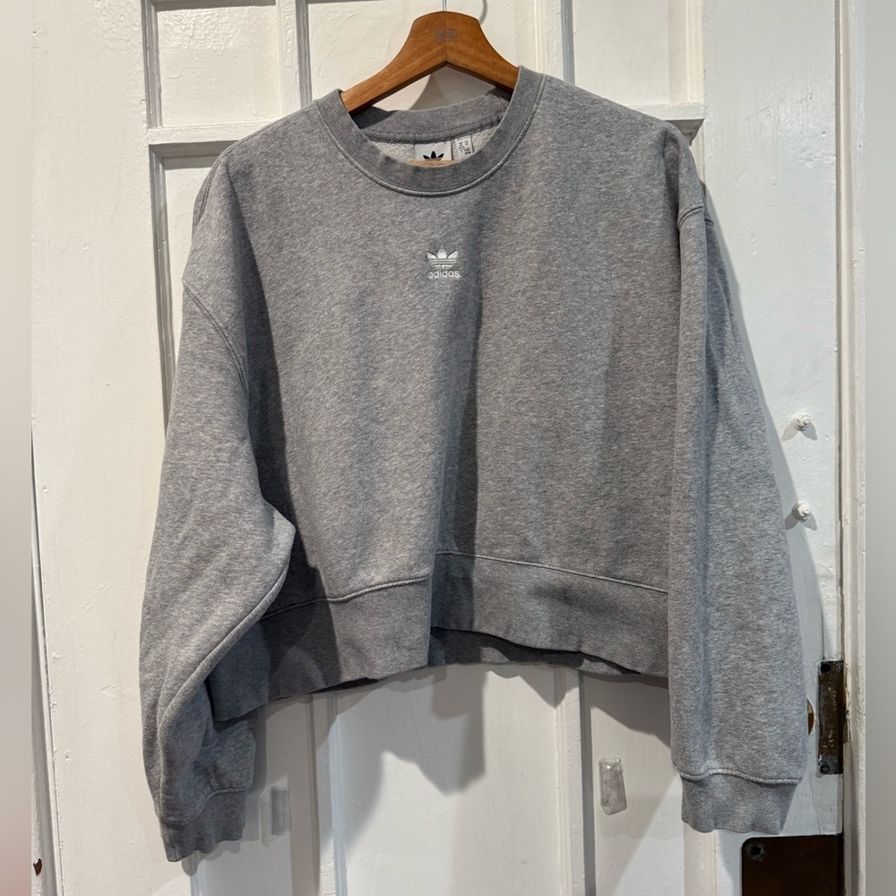 Adidas Women's Classic Gray Crew Neck Sweater